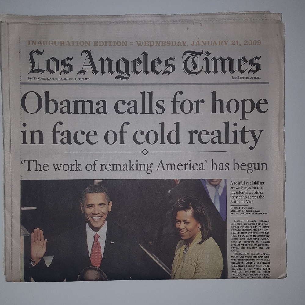 LA Times President Obama "inauguration Edition"